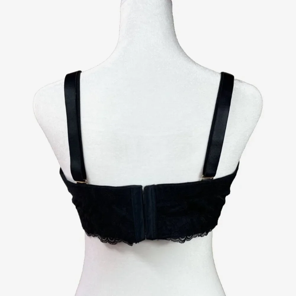 City Chic Boudoir Push-Up Multiway Strapless Bra Black & Pink US Size 42B NWT‎